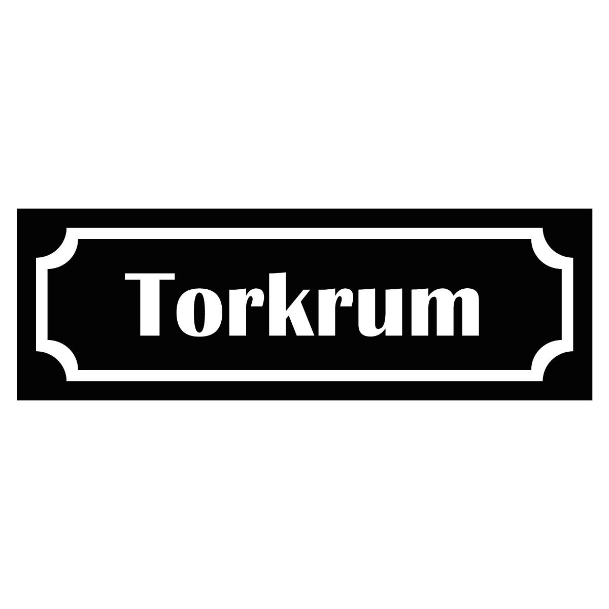 Märkskylt "Torkrum" - Svart/Vit