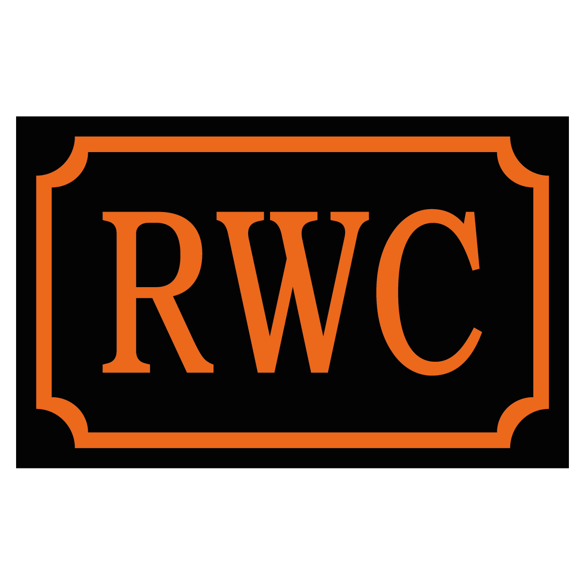 RWC - Skylt - 110x70mm - Svart - Orange