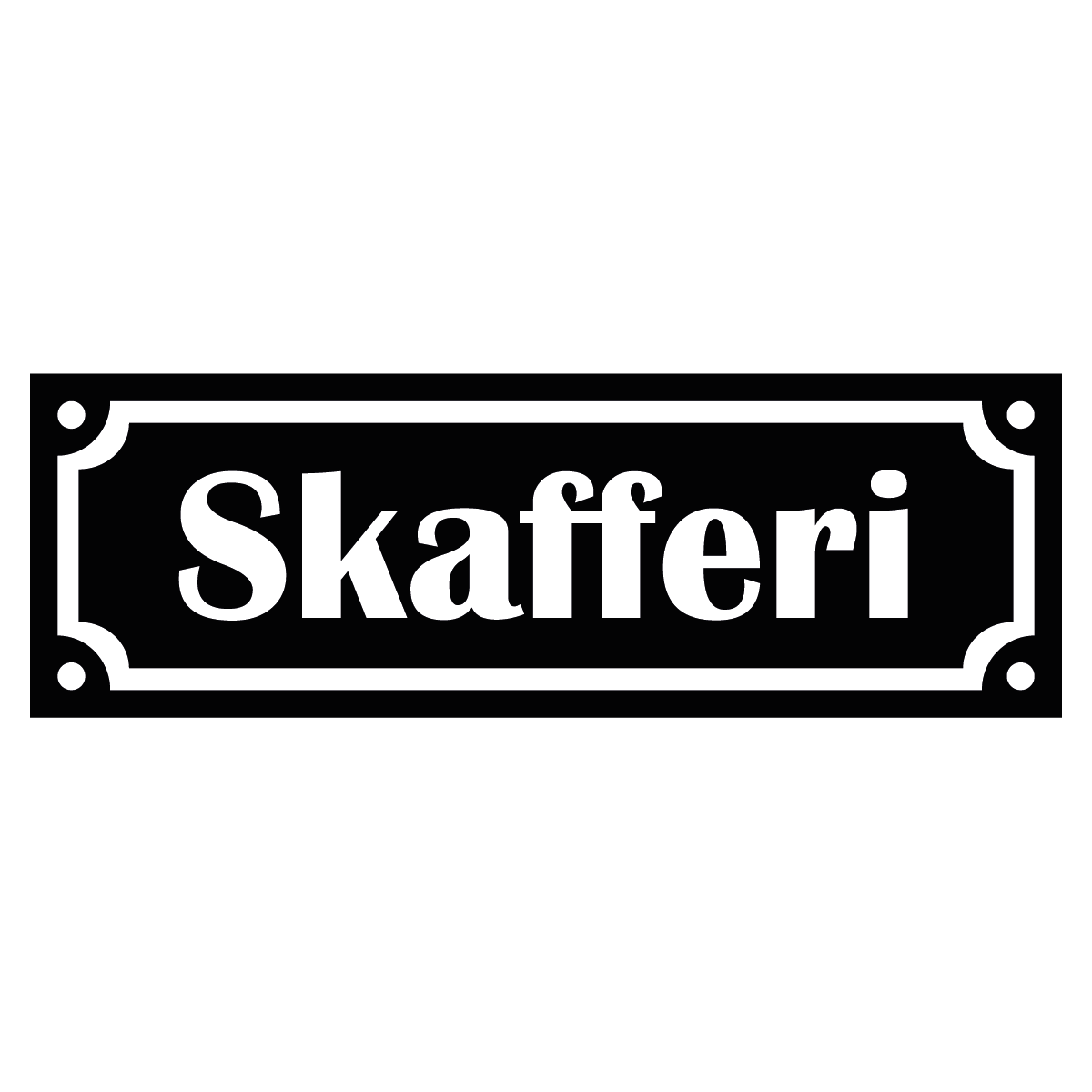 Skafferi - Skylt - 150x50mm - Svart - Vit