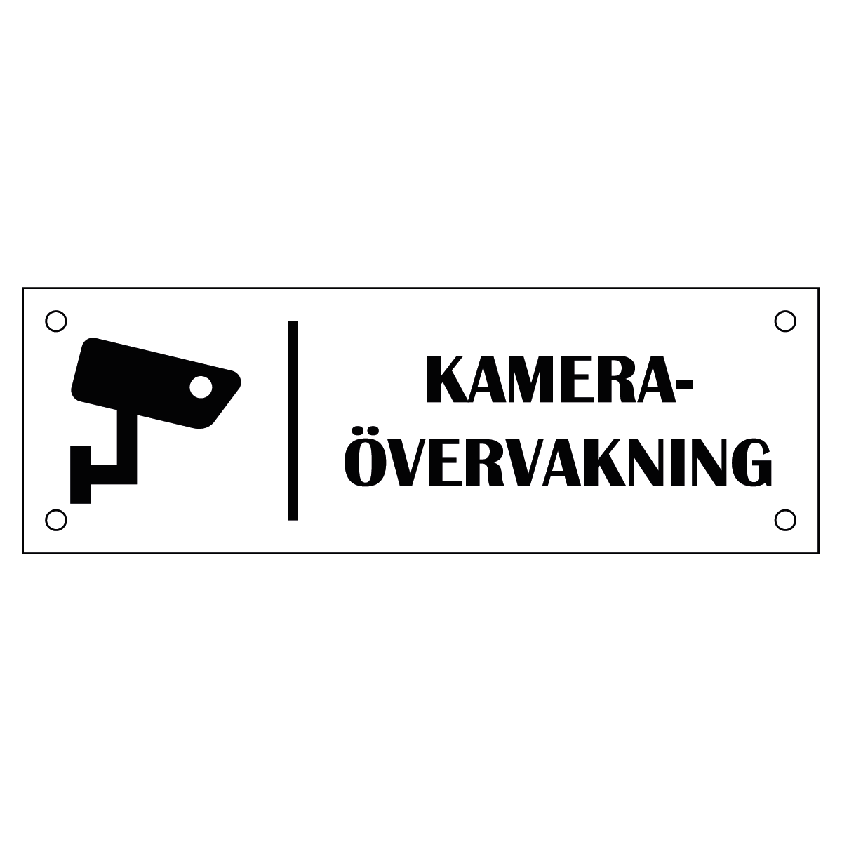 Trivselskylt "Kameraövervakning" - Vit