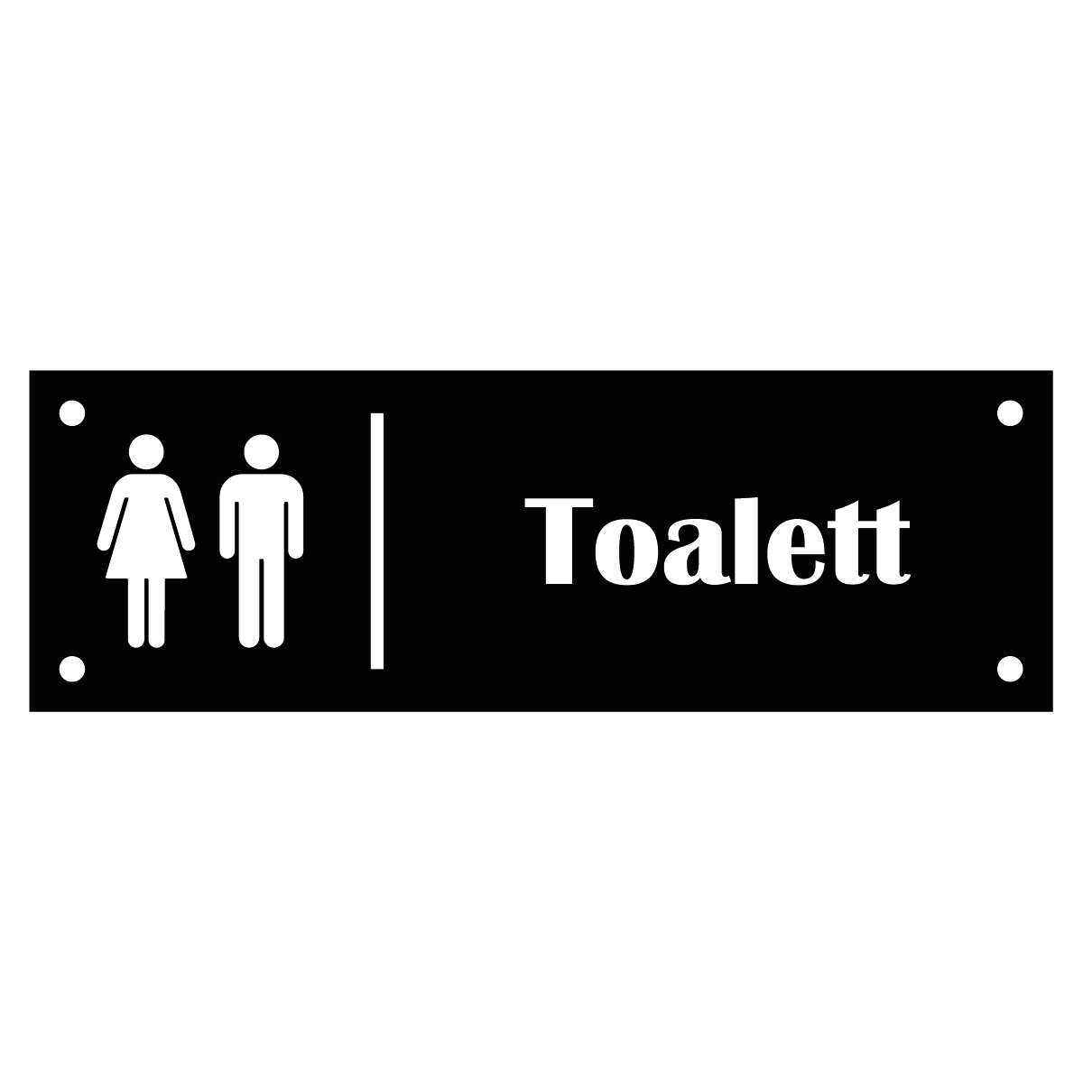 Trivselskylt "Toalett" - Svart