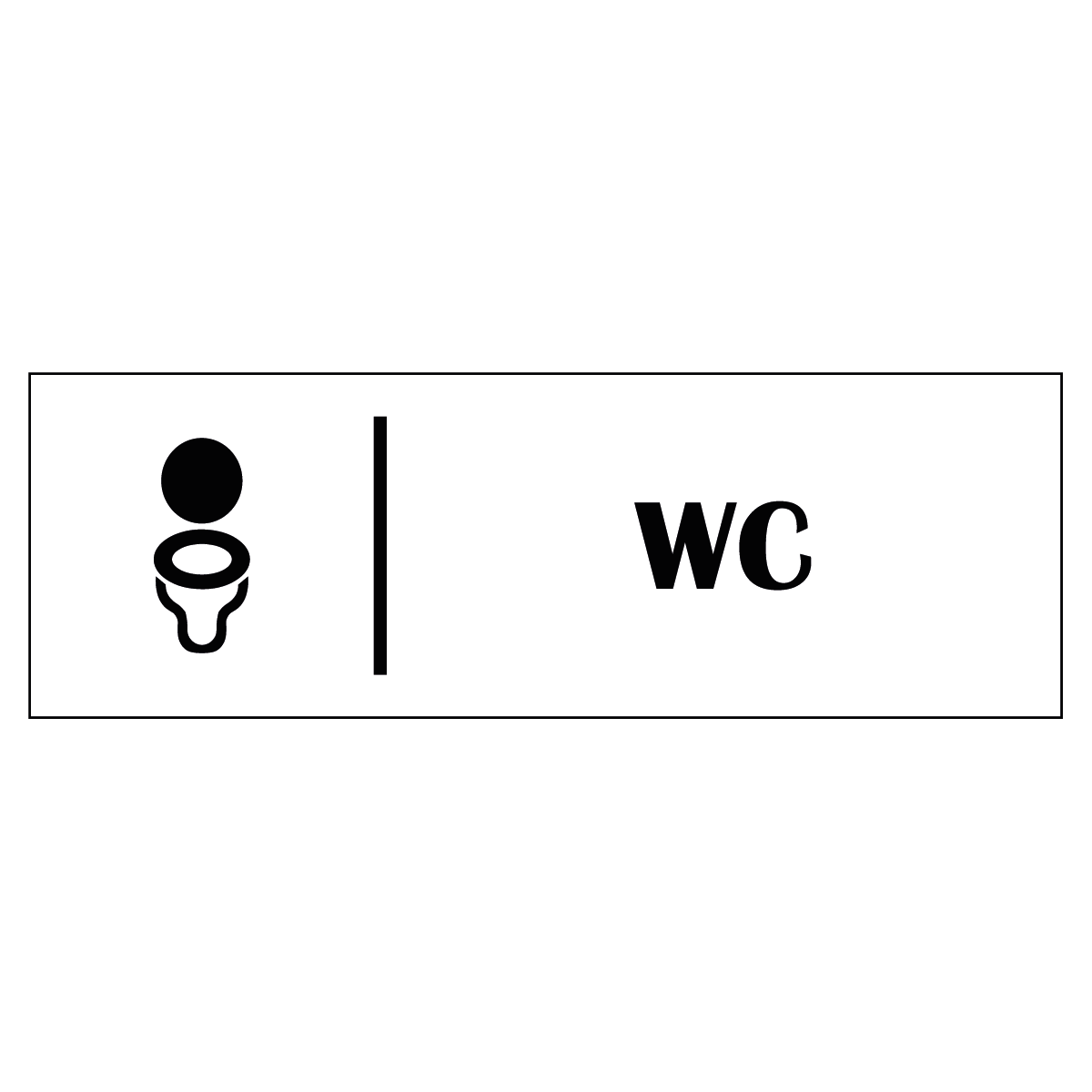 Trivselskylt "WC" - Vit