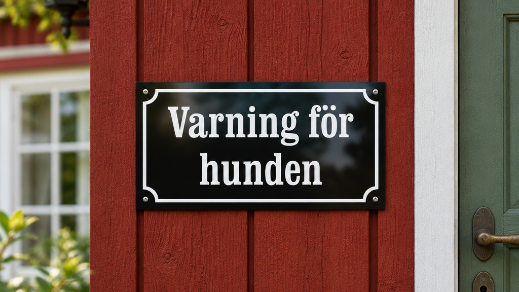 Skylt - Varning för hunden i gammaldags stil - BilligaSkyltar.se