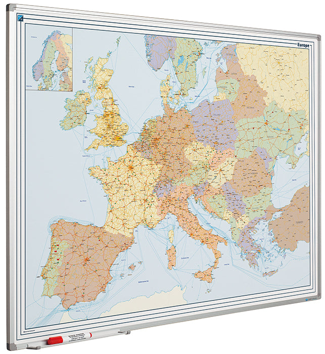 Whiteboard Europakarta – Planera och Visualisera | BilligaSkyltar.se